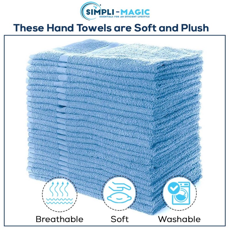 Simpli-Magic Cotton Hand Towels, 12 Pack, 16â€ x 27â€, Blue - Image 2